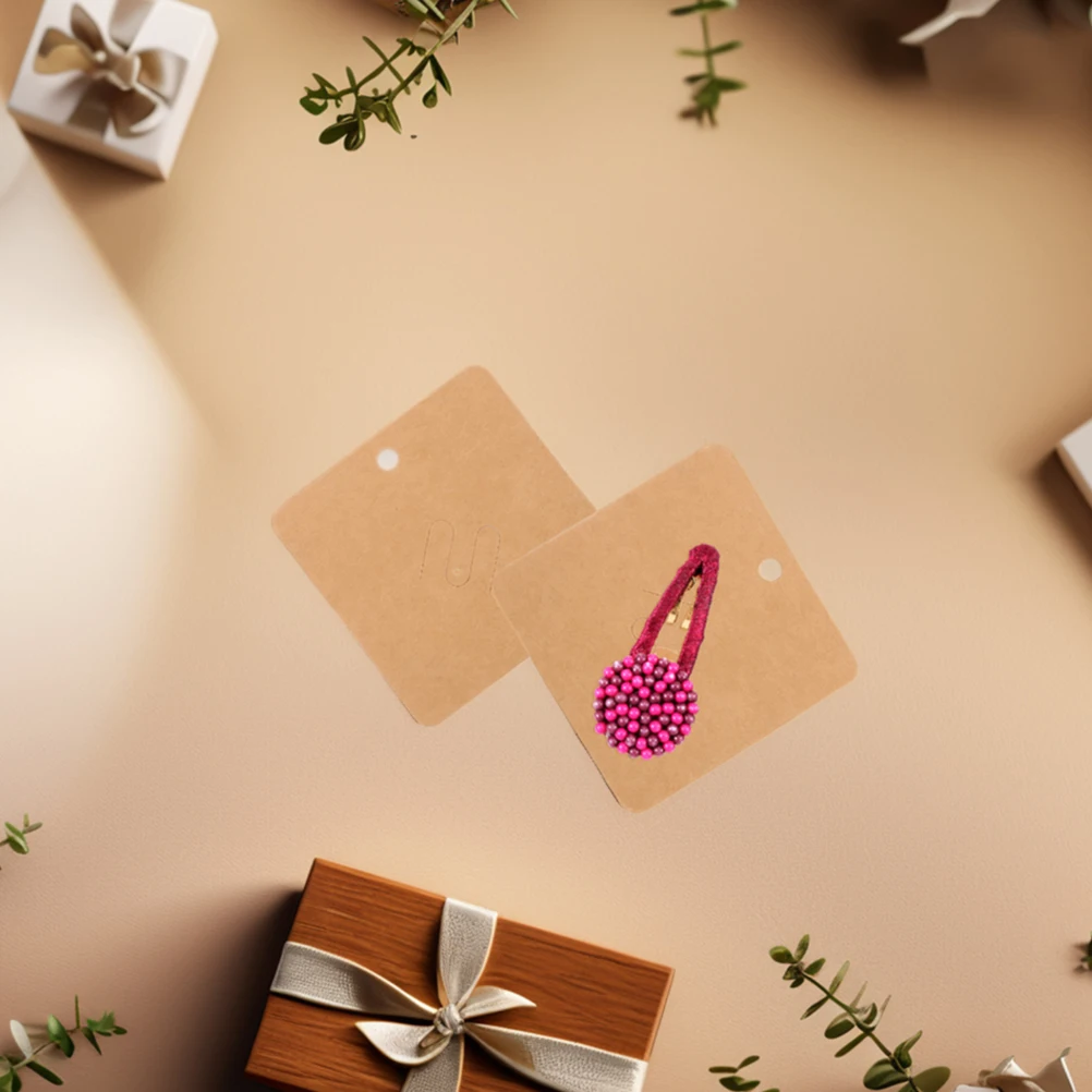 

100 Pcs Brooch Cardboard Blank Journal 7x7cm Kraft Brooch Pin Cards Earrings Necklace Display TravelBacking Card