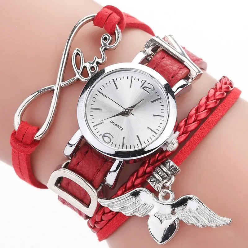 Fashion Multicolor High Quality Women Genuine Leather Vintage Quartz Dress Watch Bracelet Wristwatches Bee Gift Watch Women