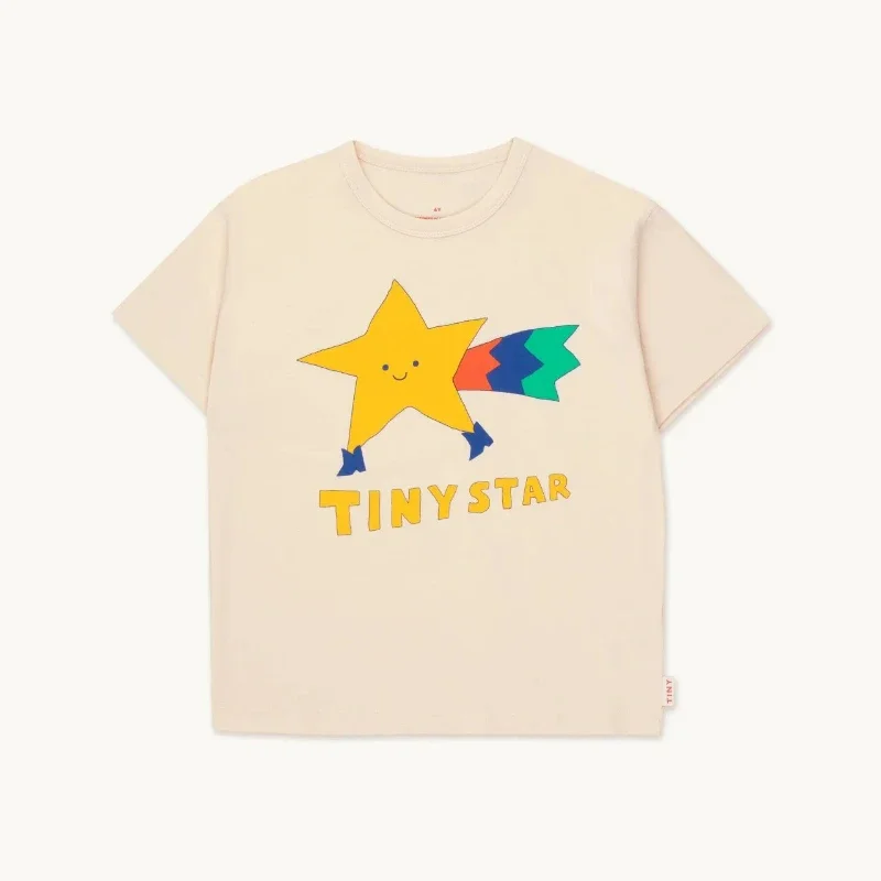 OUYANG&IVAN Children T-shirt Kids Tees 2025 New Summer TC Boys Girls Cute Print Short Sleeve T Shirts Child Cotton Tops Clothing