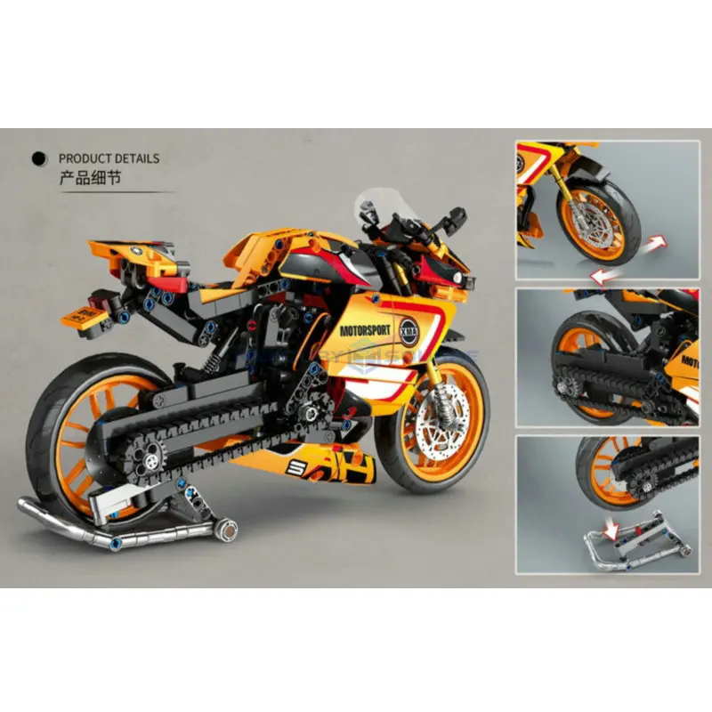 HP2 Locomotive Motorcycle MOC 82002  Model Bricks Scooter Autobike Motorbike High Tech Vehicle Building Blocks Toy Gift Boys