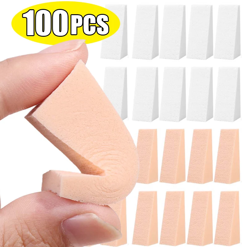 100Pcs Triangle Makeup Sponge Dry and Wet Use Cosmetic Puff for Blending Foundation Concealer Cream Powder Korean Make Up Puff