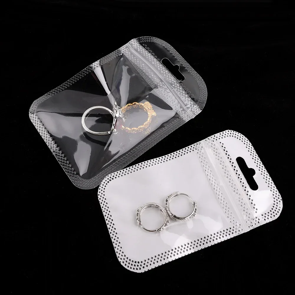 50Pcs Transparent Self Sealing Bags Resealable Pouch Jewelry Packaging Storage Earrings Rings Necklace Display Plastic Bag