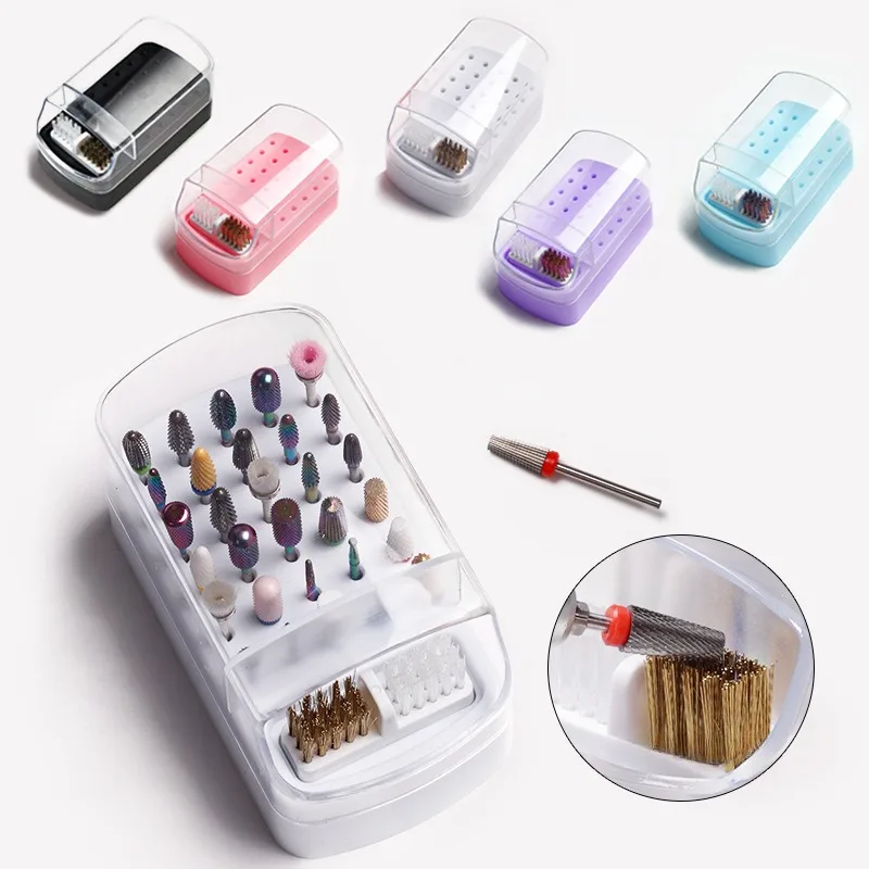 30 Holes Nail Polish Head Organizer Acrylic Portable Organizer Dustproof Cleaning Organizer Professional Nail Artist Essentials 