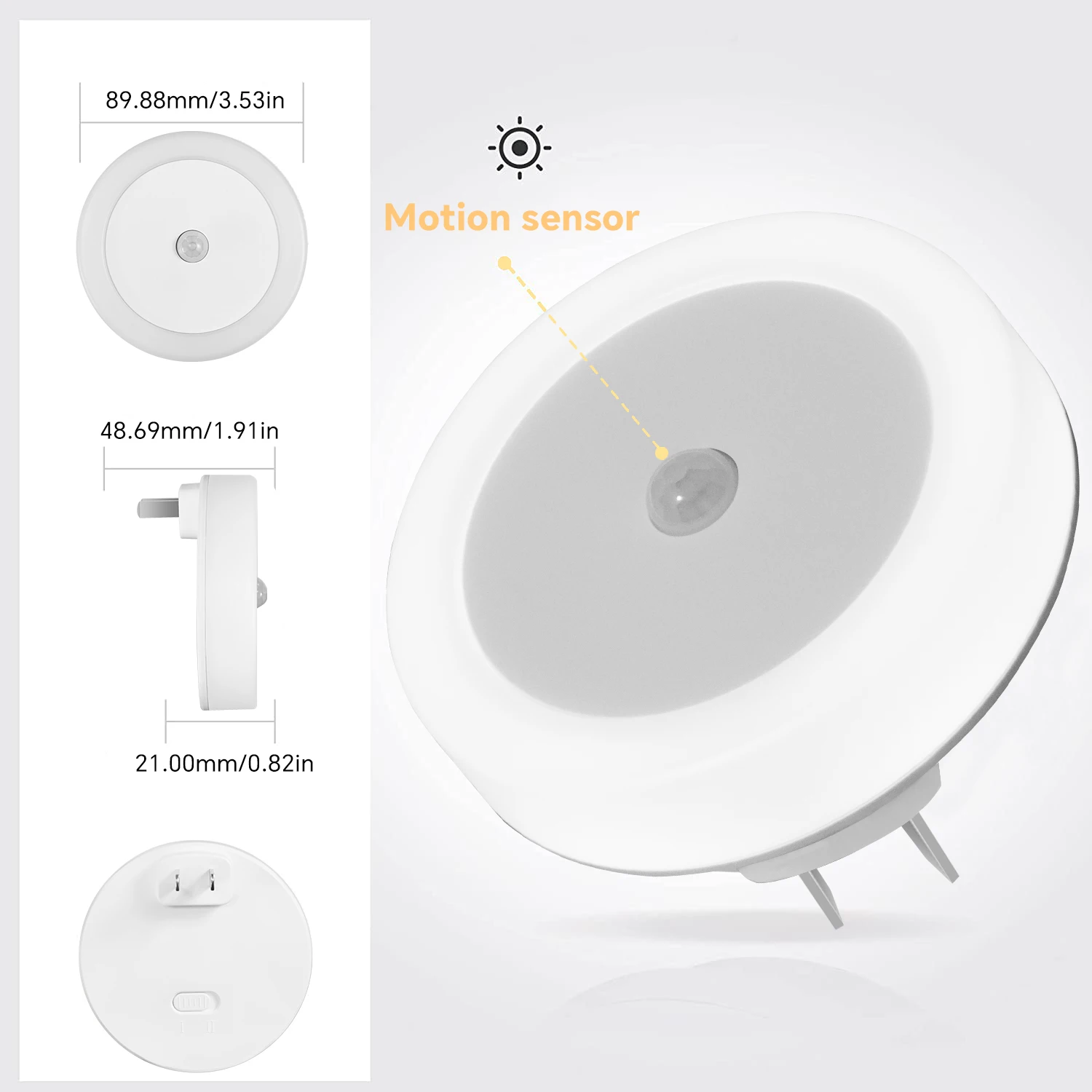 LED Motion Sensor Night Light, Recarregável Lâmpada USB, Decoração para o lar, Escadas, Corredor, Armário, Decoração do quarto