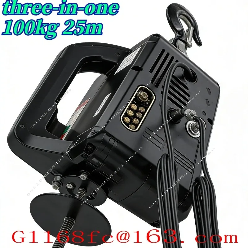220V Load Portable Electric Winch Traction Hoist Small Crane Home Decoration  Hoist Lifting Tool 100kg 25m