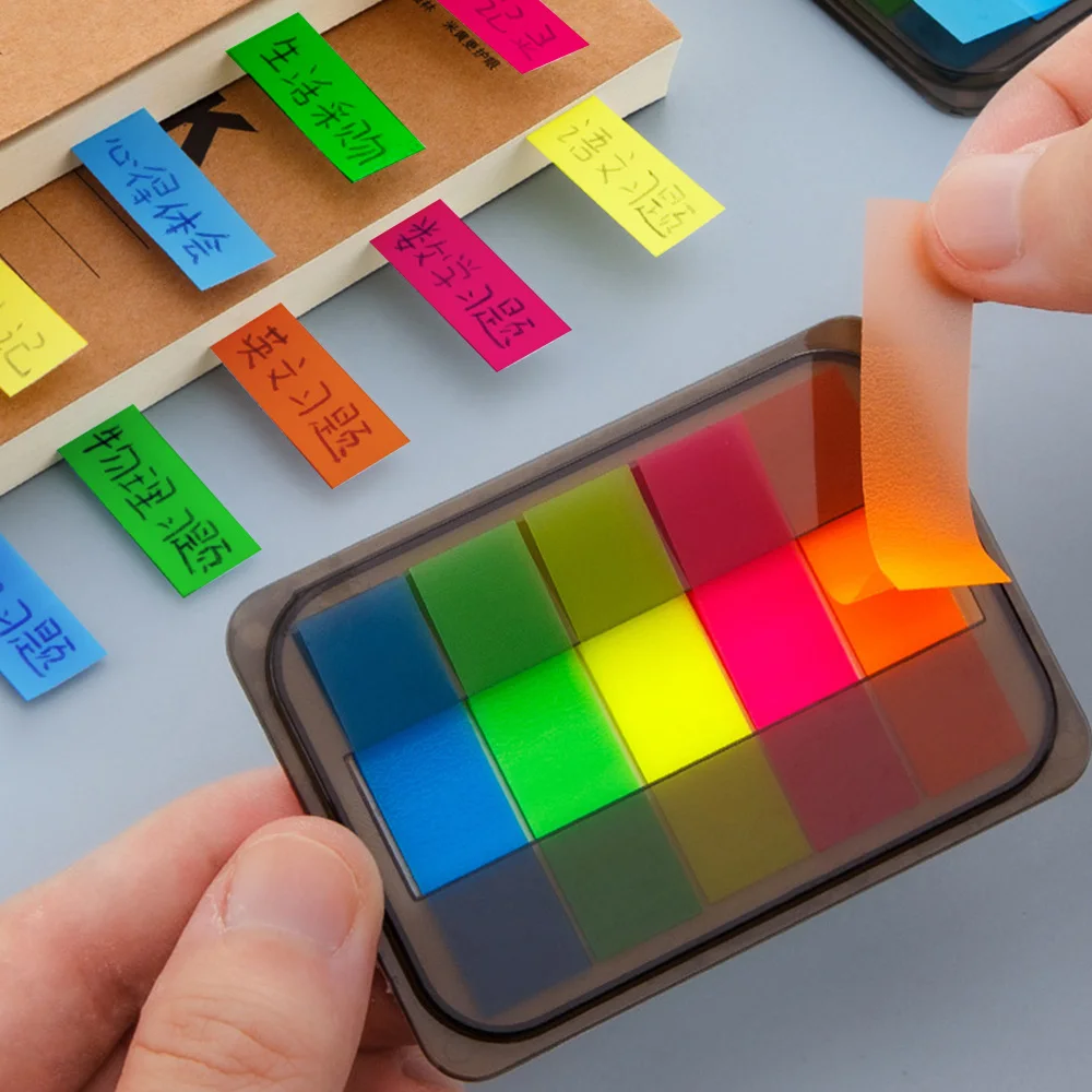 200 sheets Posted it Transparent Sticky Note Notebook Memo Pad Clear Sticky Notes Index Tabs Bookmark Stationery Office Supplies