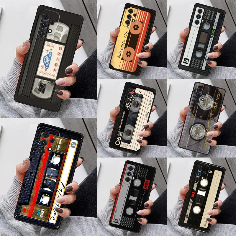 Retro VHS tape Cassette vaporwave Phone Case For Samsung Galaxy S23 S21 S20 FE S24 S22 Ultra Note20 S10 S9 Plus A40 A52 A13 A53