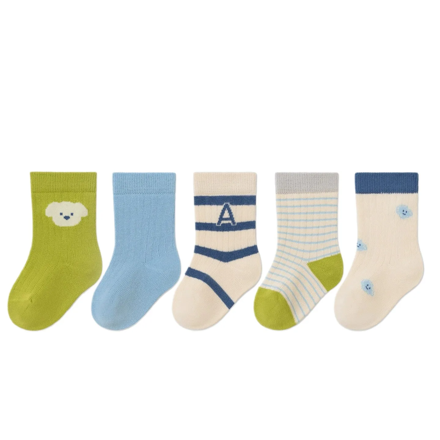 

5Pairs autumn winter boys cotton socks child socks multi-color warmer baby kids sport socks 0-5Years