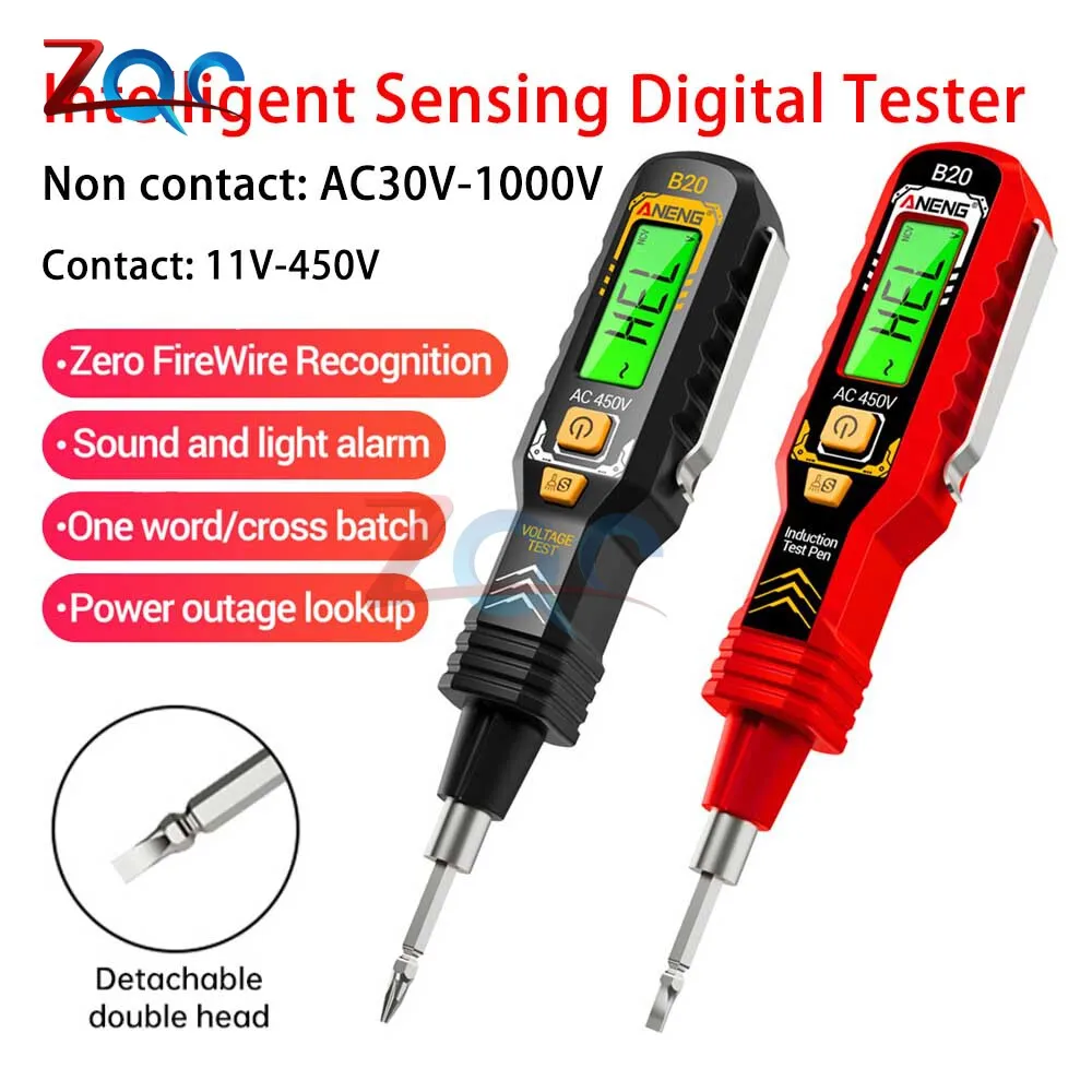 

B20 Tester Pen Buzzer Alarm Non-Contact Test 30-1000V Voltage Detector Meter Voltmeter Diagnostic Breakpoint Finder Tools