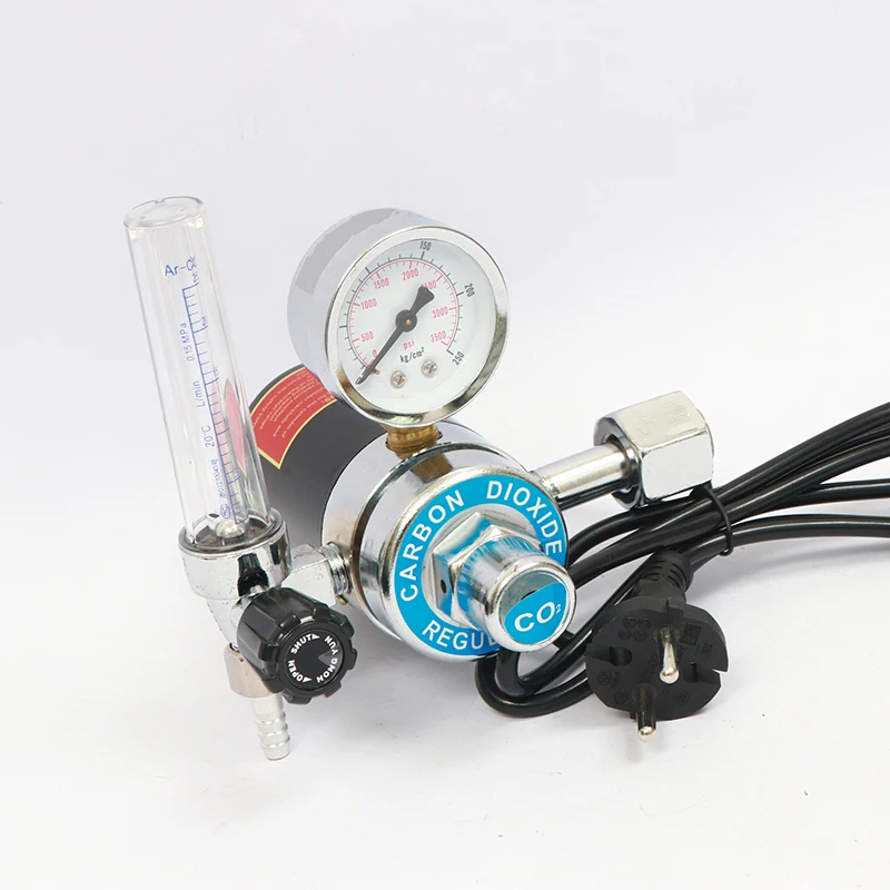 CO2 Regulator with Heater 36v 110v 220v Aluminum Electric Gas Regulator