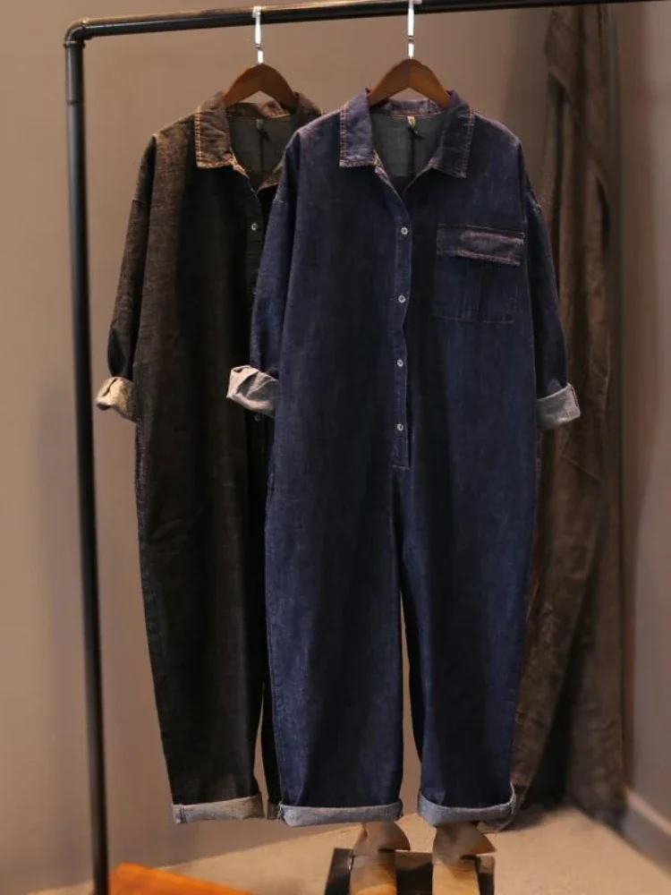 

Jumpsuit for Women Fashion Streetwear Jeans Wide Leg Pants Loose Casual Bodysuit Y2k Clothes Harajuku Korean Suit Playsuit N164