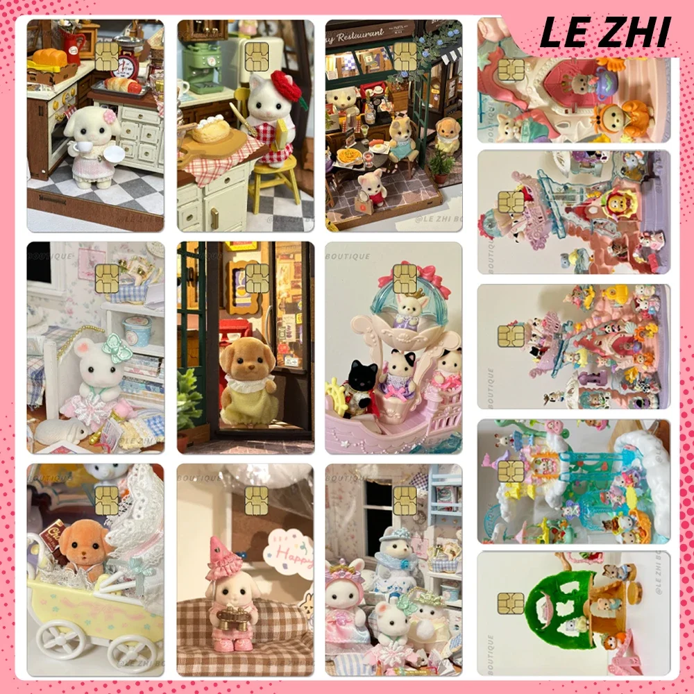 

1Pc Kawaii Anime Senbel Family Credit Debit Card Party Sticker Waterproof Small Chip Shining Rainbow Star Skin Film Sticker