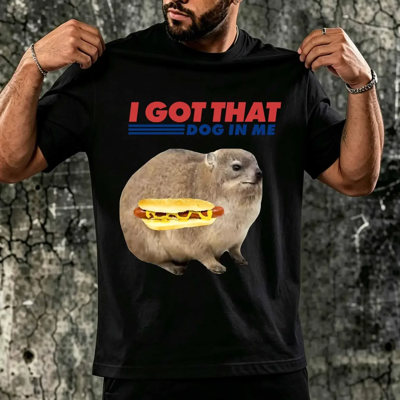washed T Shirt Hyrax Animal Funny Design long or short sleeves vintage Washed Unisex Comfortable Slightly Versatile Soft homme