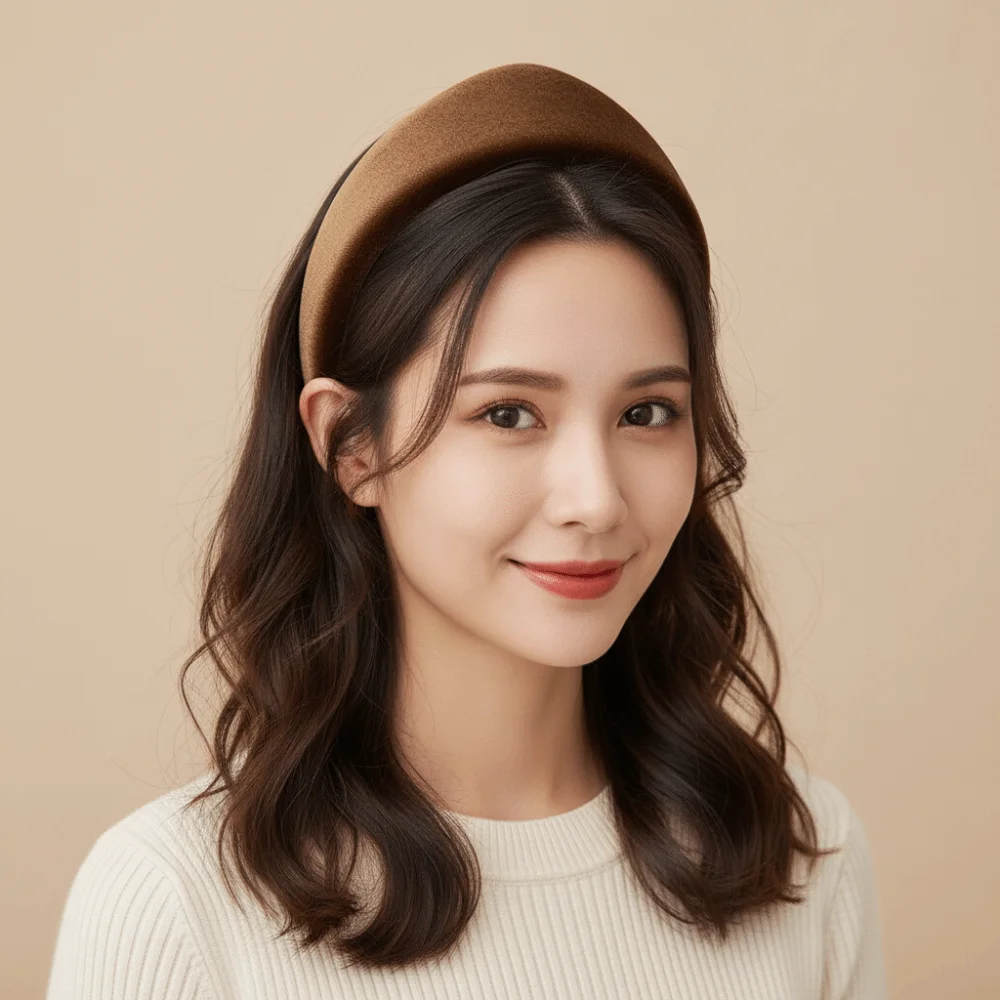 Elegant Velvet Triangle Headband Crown Classical Wide Edge Hair Hoop Individual European Style Retro Hair Accessories Banquet