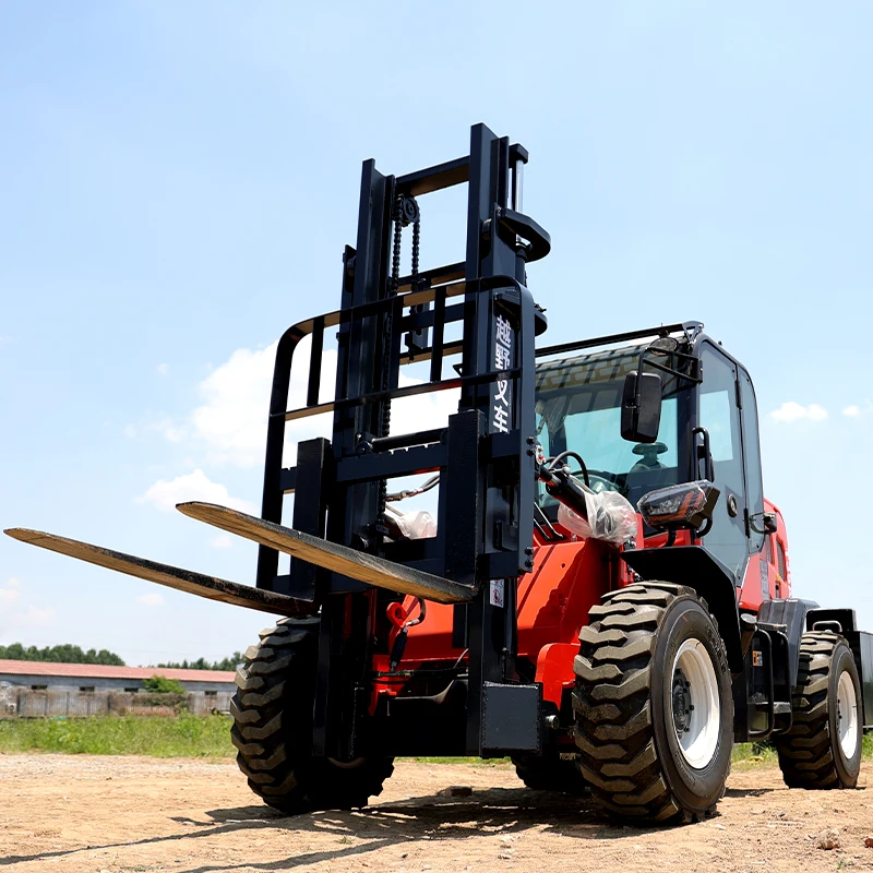 

Customized China 4 Wheel Drive Off-road Diesel Forklift Price 3.5 Ton New Terrain Forklift Outdoor Use Rough Terrain Forklift