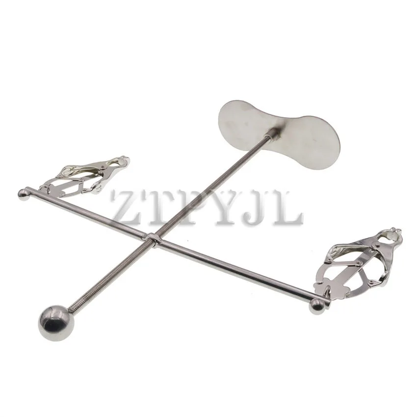 Stainless Steel BDSM Nipple Clamp Spreader Erotic Bondage Breast Clip Stimulation Restraints Slave Sex Toys For Couples Women