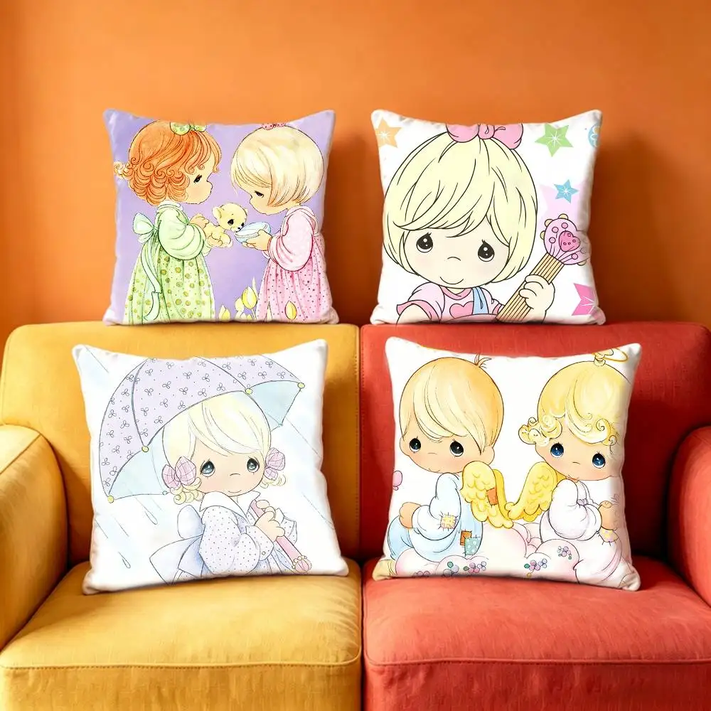 Precious Moments  Pillow Case Sofa Living Room for Bedroom car Headboard Backrest Cushion Square Cushion Nap Time