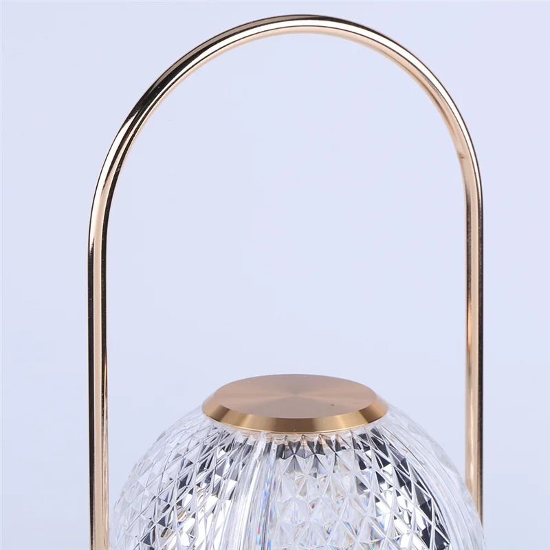 ABKO-Cordless Crystal Table Lamp LED Touch Control, USB Rechargeable With 3 Light Colors For Bars And Restaurants