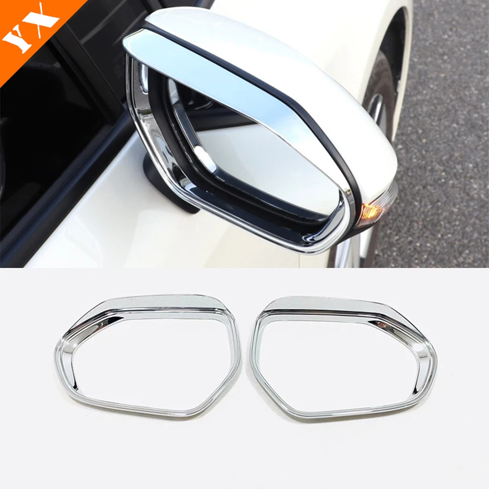 

Abs Chrome/Carbon Auto Accessories Car Side Door Rearview Mirror Rain Eyebrow Protection Cover Trim For Toyota Yaris 2020-21