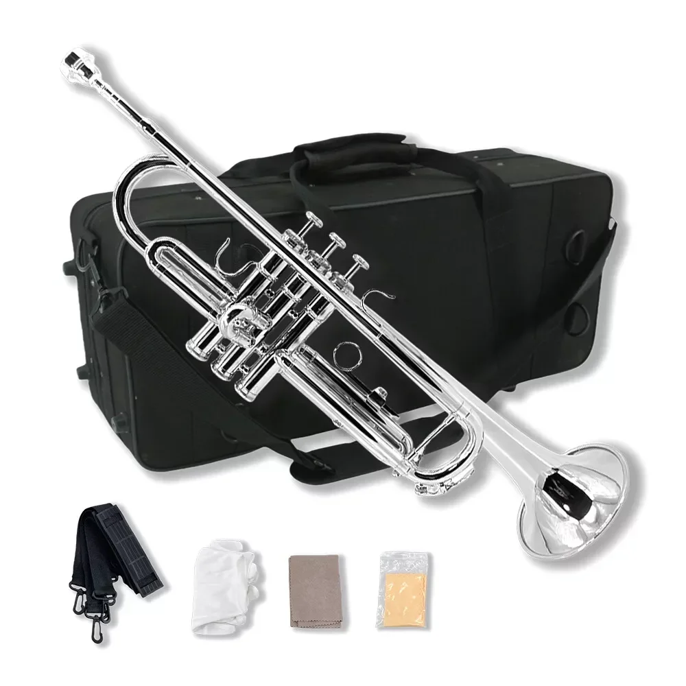 YinfenteGolden Bb Standard Trumpet With Case 7C Mouthpiece And Cleaning Kit Nice Tone