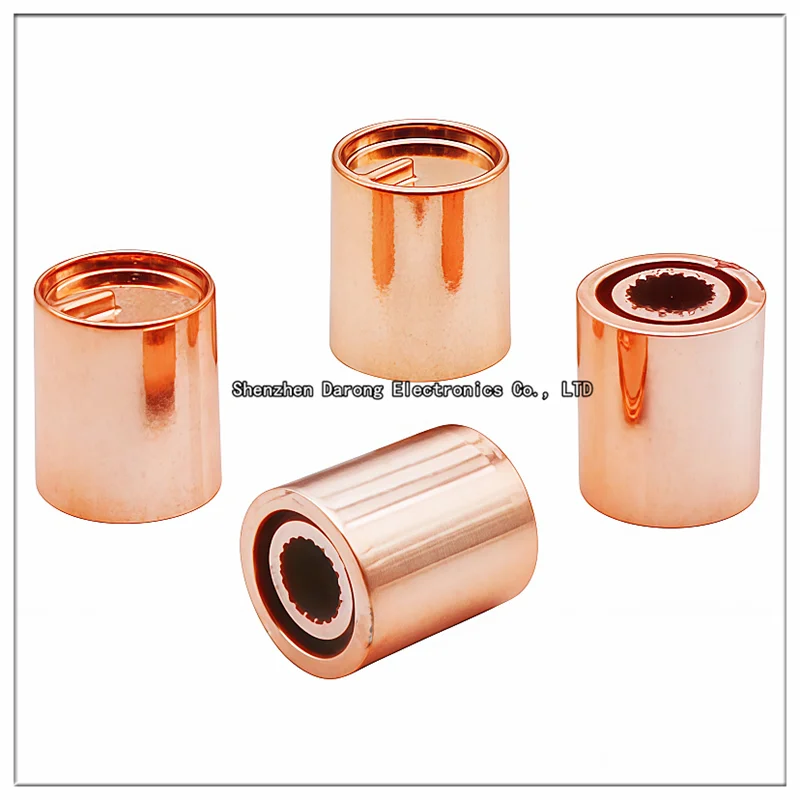 13.5 x 15MM plastic electroplated rose gold knob cap Potentiometer/encoder cap cap Sound card Volume panel knob cap plum shaft 6