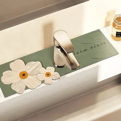1 PC Classic Sink Faucet Drain Pad Table Mat Toilet Diatom Mud Absorbent Non-slip Anti-mildew Mat for Kitchen Countertop Dining