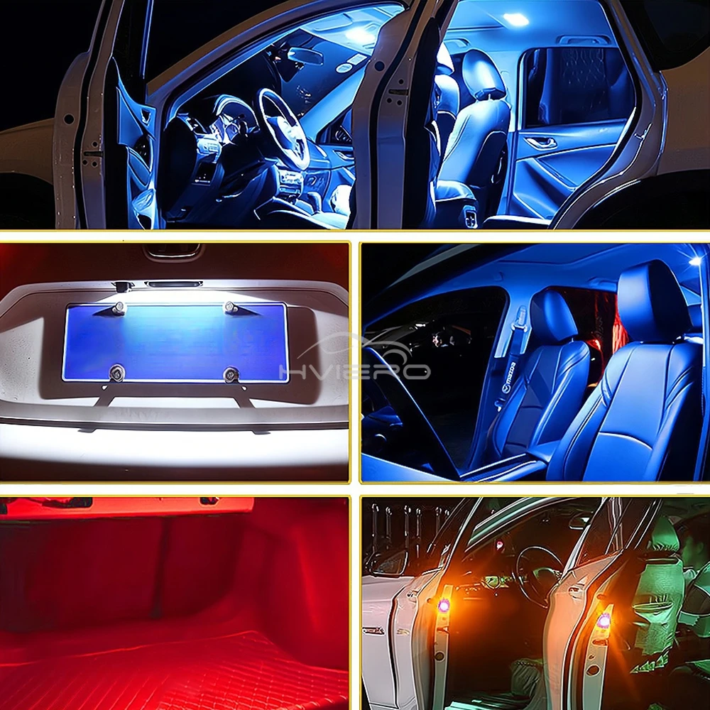 2X Auto Interior Decoration Lamp T10 W5W 5050 Atmosphere Light RGB 12SMD Remote Controller Colorful Reading LED Car Accessories
