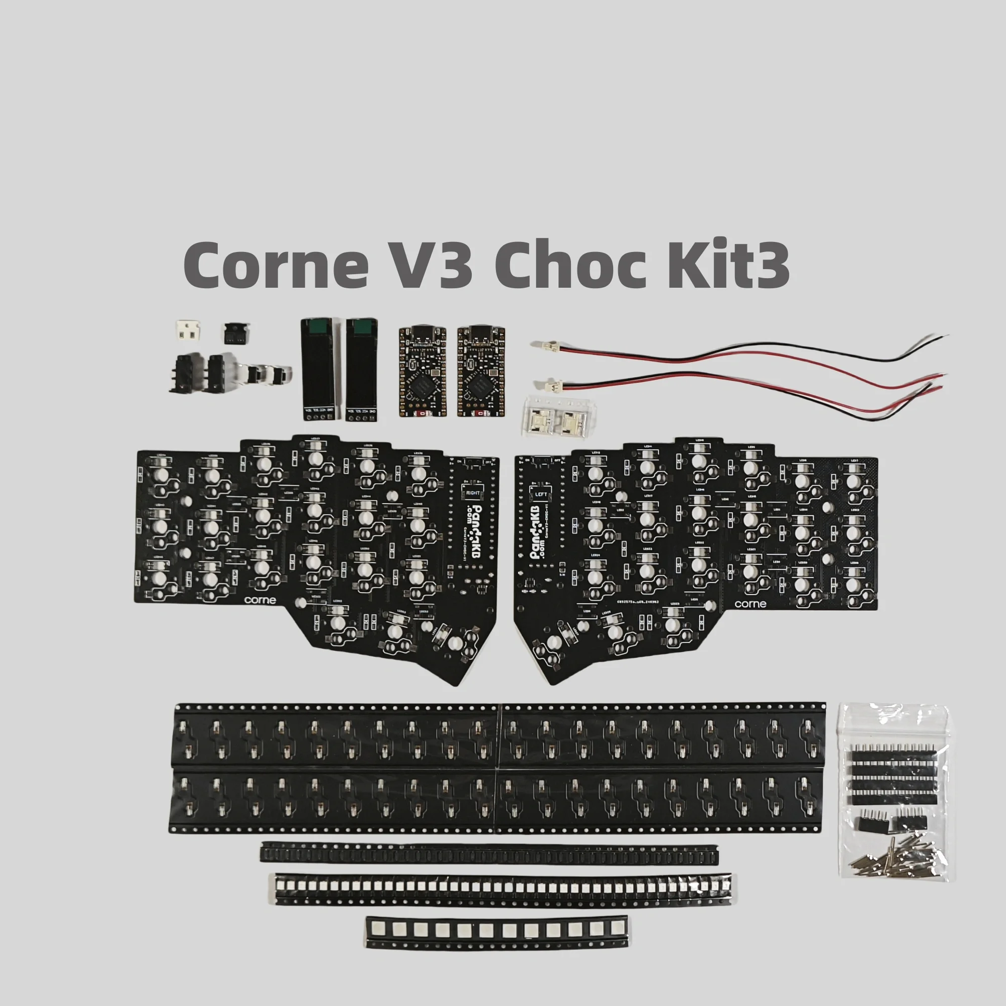 Low profile Kailh Choc switch pcb Corne V3 PCB kit hotswap RGB for ergo split keyboard gaming design