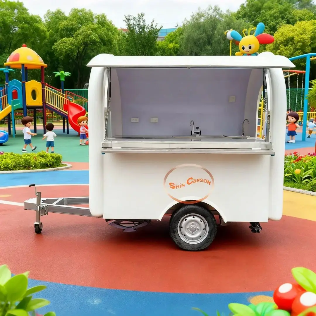 

Outdoor Mobile Food Trailer Multi-Functional Vendor Cart for Street Food Cold Drinks Milk Tea Customizable Mobile Selling
