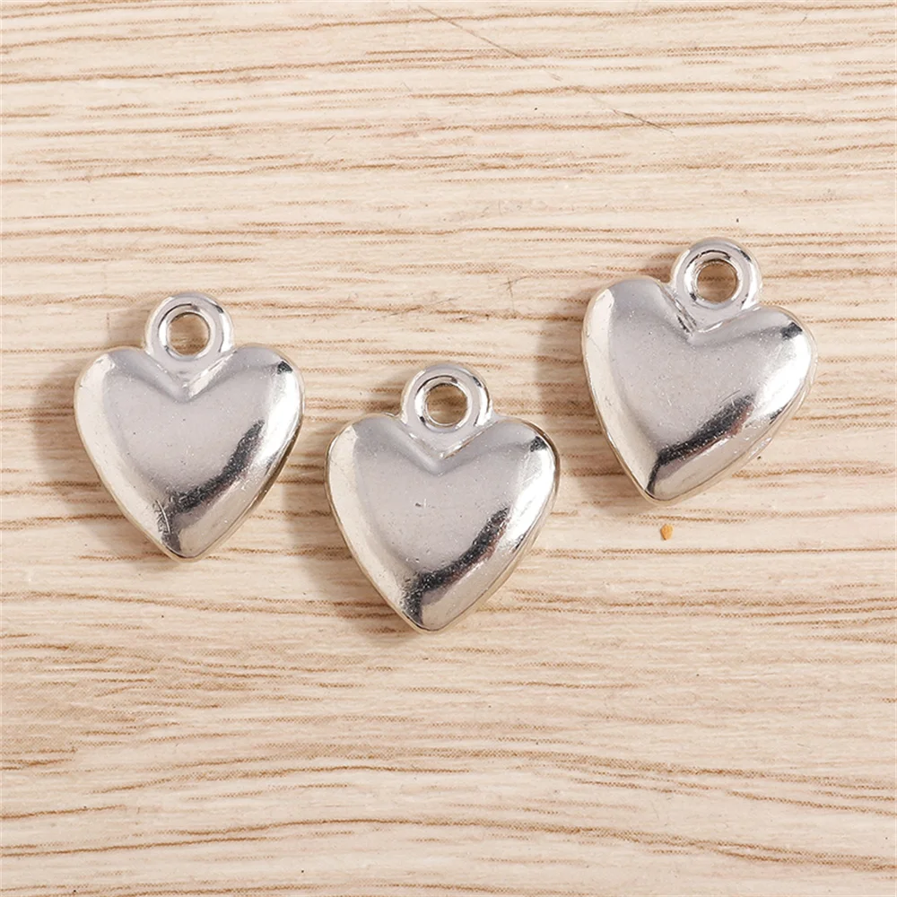Tusember 10 Stück Legierung Gold Silber Farbe Herzanhänger für Ohrringe Halsketten DIY Schmuckherstellung Zubehör – Detail 3