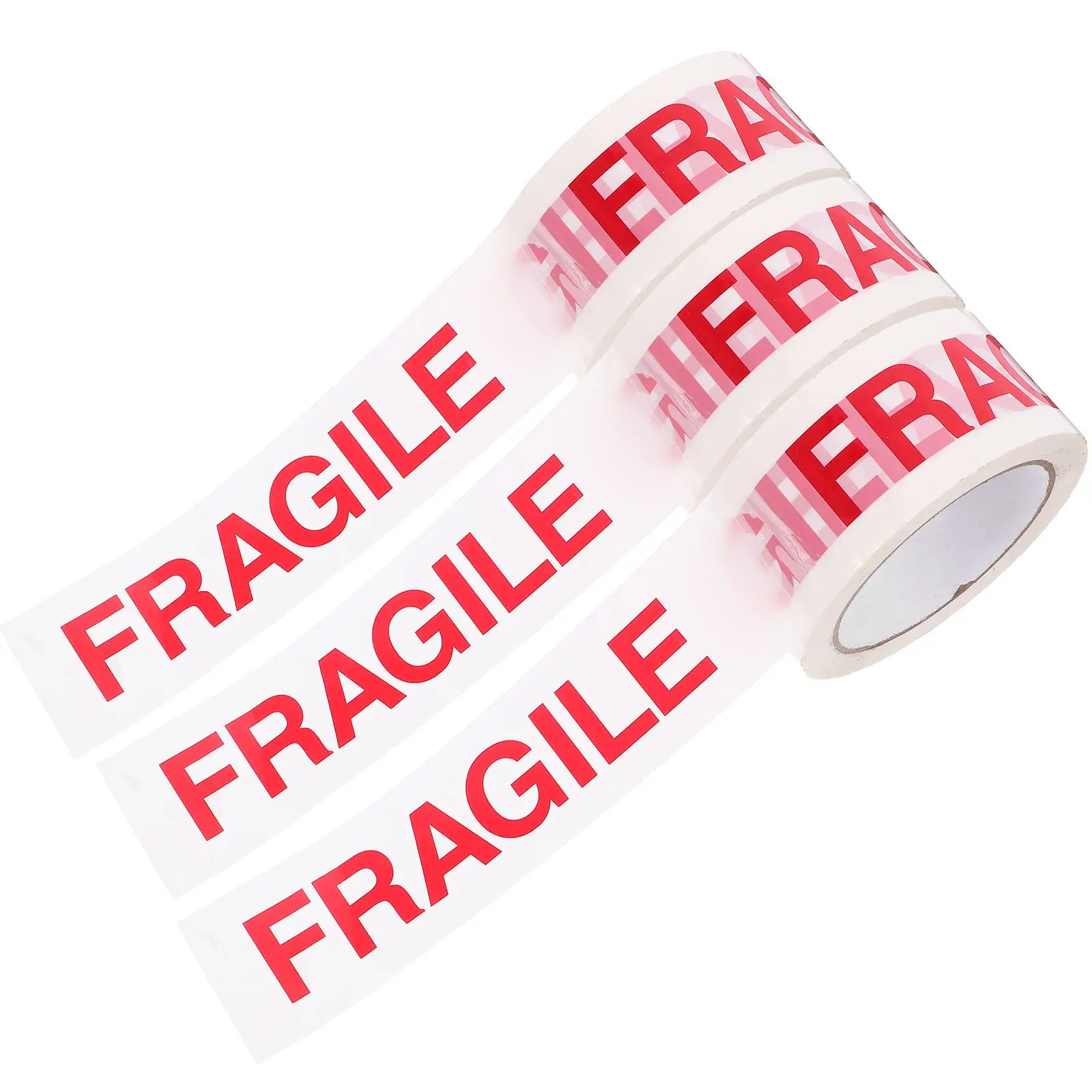 3 Rolls Warning Tape Fragile Caution Stickers Adhesive Labels for Moving Boxes Shipping Glass Office Packaging
