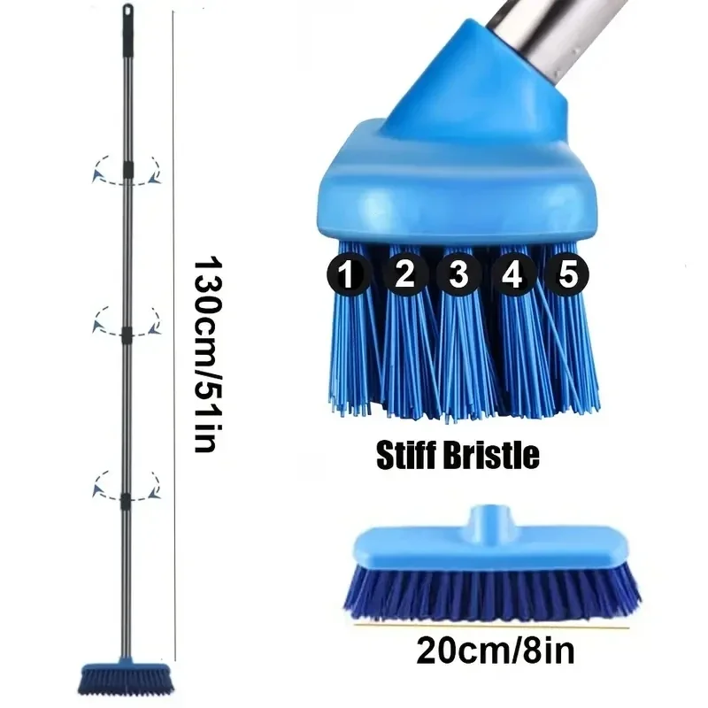 Long Handle Floor Scrub Brushes for Cleaning Shower, Stiff Bristle Scrubbing Brush,Floor Scrubber Brush for Bathroom,Tile Floors