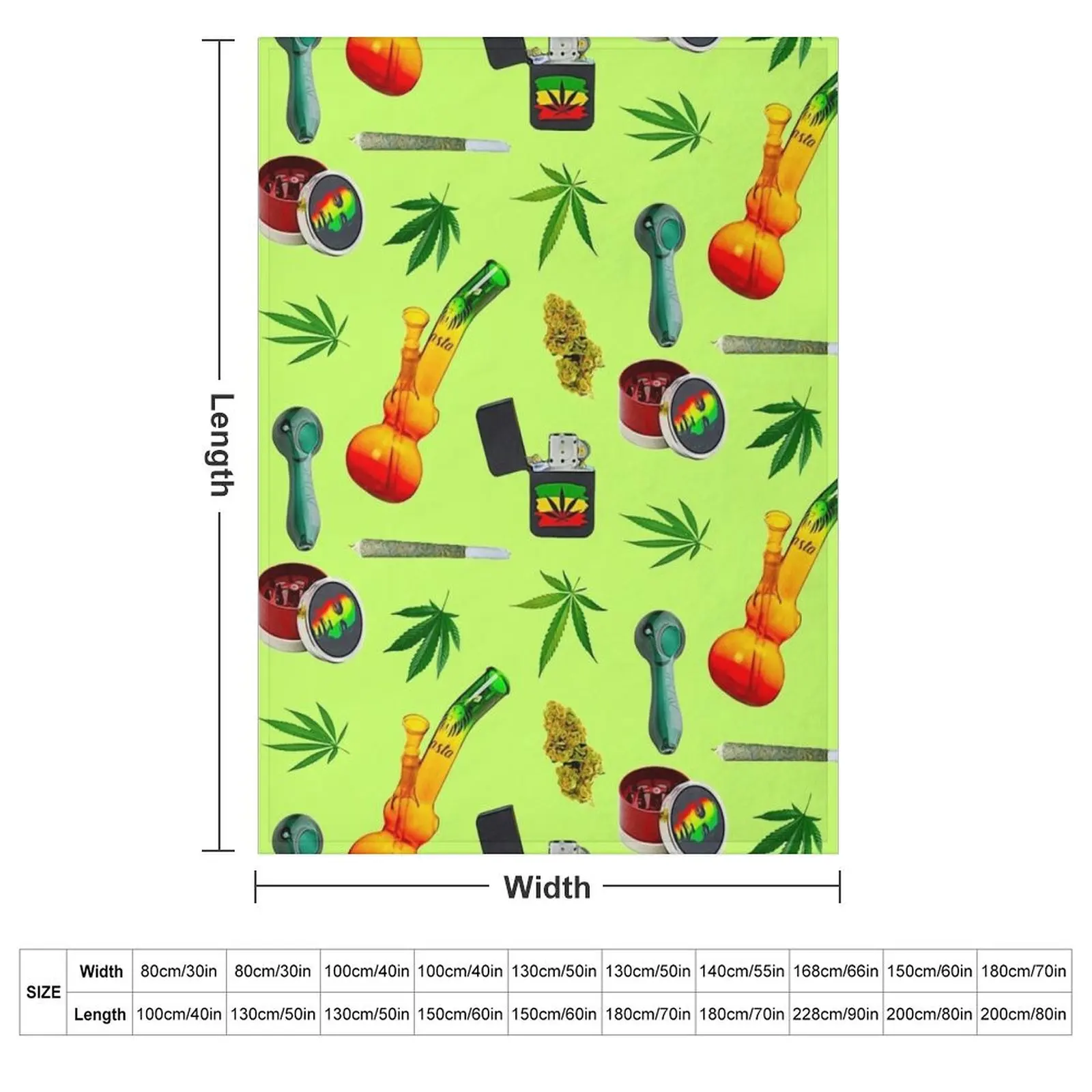 Stoner Weed and Essentials Sticker Bundle Pack ~ Collection Set 4 Rasta Throw Blanket