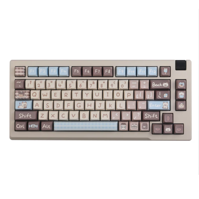 Teclas PBT de caramelo Latte, sublimación de tinte de perfil MOA para Teclado mecánico de juegos MX Switch, MDA