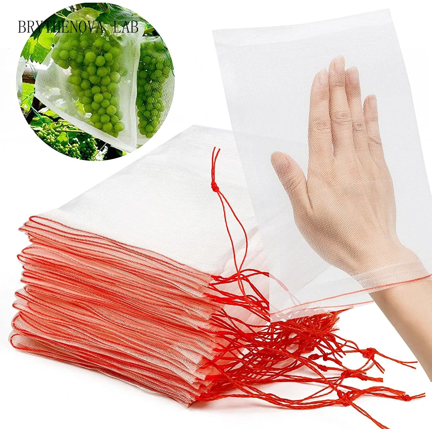 50Pcs Garden Plant Netting Bags Vegetable Grapes Apples Fruit Bag Protection Against Insect Control Anti-bird Mesh Covers Bags