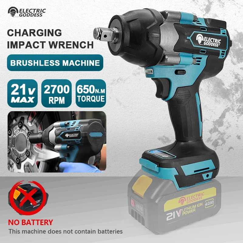 EGOD DTW700 Brushless Cordless 1/2'' Impact Wrench High Torque Adjustable Mode Power Tools For Makita 18V Battery