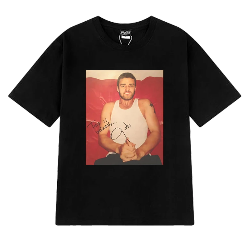 

Singer Justin Timberlake 90s Vintage short sleeve T-shirts Summer Men Women Oversized T shirt Unisex 100% Cotton clothing Tops