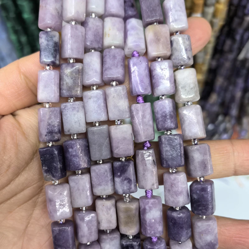 Natürliche Zylinder Stein Perle Bunte Weiße Jaspis Quarz Rohr Charms Perlen Für Schmuck Machen Diy Armbänder Halskette – Detail 10