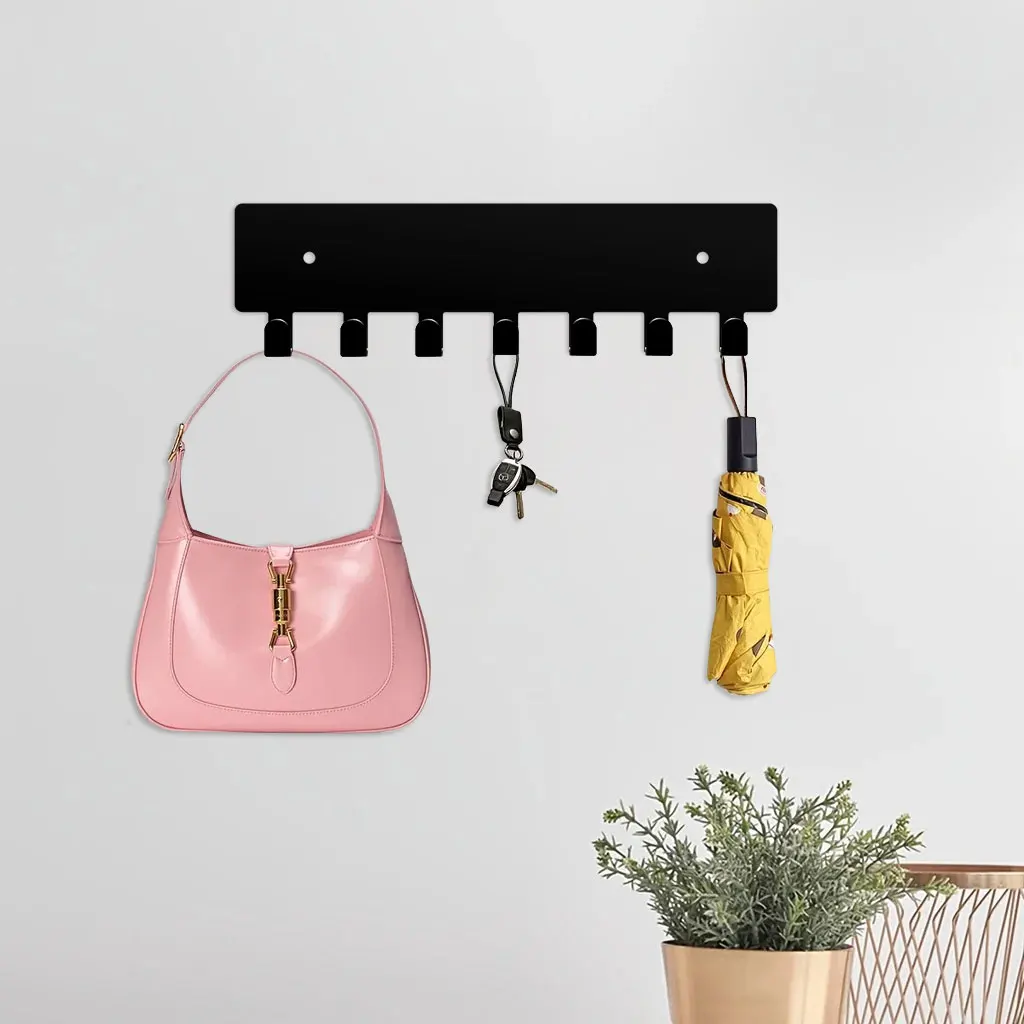 1pc Key Holder for Wall, Key Hooks with 6 Hooks, Wall Mounted Key Holder for Hallway, Metal Key Rack