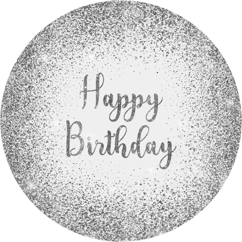 Round Happy Birthday Glitter Circle Backdrops For Photo Studio Gold Black White Silver Happy Birthday Photography Backgrounds