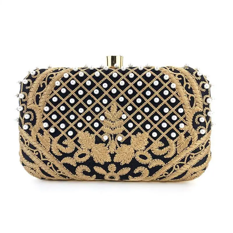 Exquisite Embroidery Evening Bag Luxurious Handbag Small Square Party Bag Banquet Wedding Bag Clutch Purses For Women 2024 New