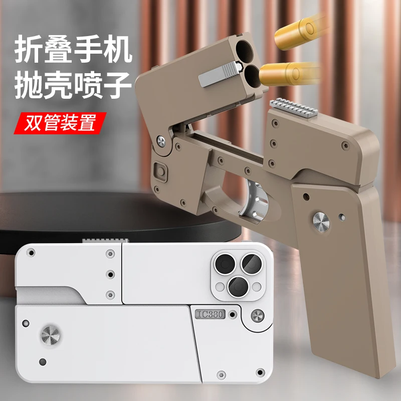 2024 New Popular Folding Mobile Phone Creative Deformation Folding Toy Gun Play Cool Phone 14 Pro Max Birthday Gift for Kids Adu