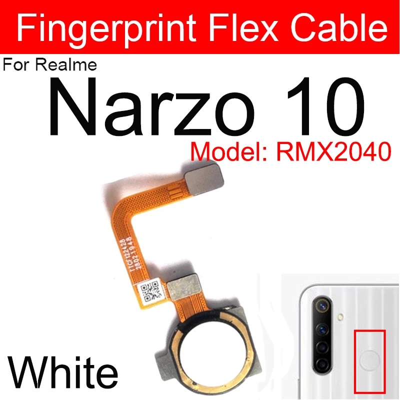 Power Fingerprint Sensor Flex Cable For OPPO Realme Narzo 10 20 30 Pro 4G 5G Power Home Button Unlock Touching Fingerpoint Parts