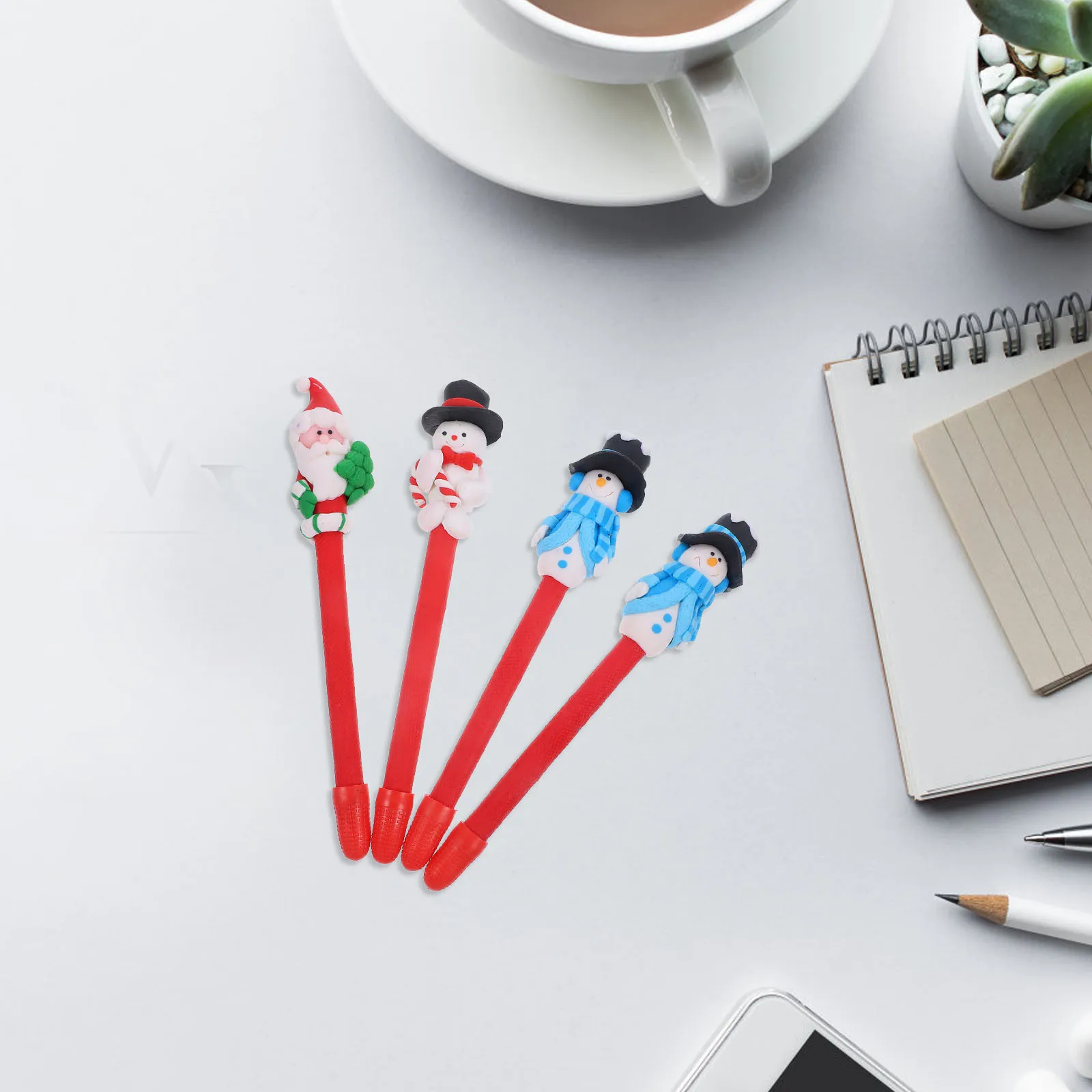 

4pcs Christmas Pen Gift Lovely Shaped Gel Pens For Students Cute Writing Accessories Office Sign Pens Portable Stationery Bulk