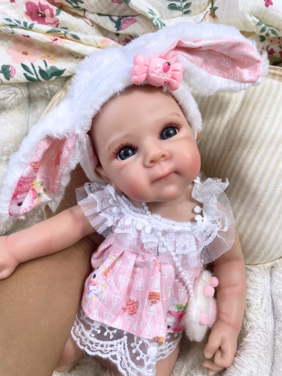 13 Inch All silicone Reborn Baby Doll Bettie Solid Silicone Flexible Elastic Super Soft Cute Lifelike Doll Birthday Gift