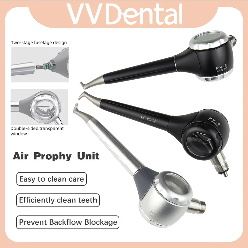 VVDental Air Polisher Teeth Whitening Spray Oral Hygiene Cleaning Air Flow Prophy Jet Unit 2/4 Holes Dental Sandblasting Machine