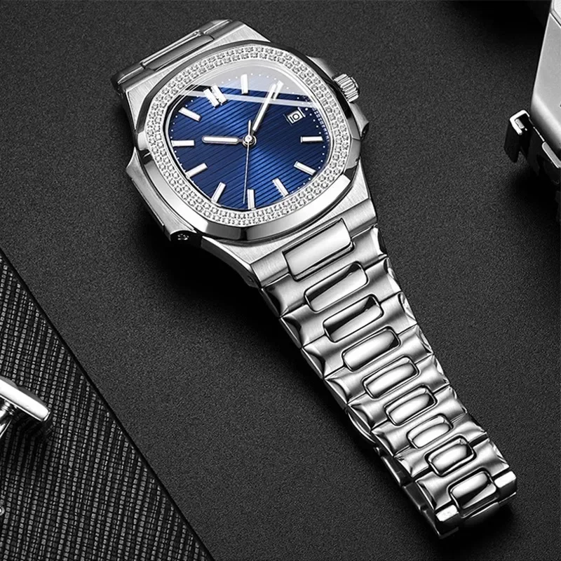 Watch accessoriesFor Patek Philippe Watchband Steel Belt PP Nautilus 5711 5712/1A010 Convex Steel Watch Strap 25mm*13mm