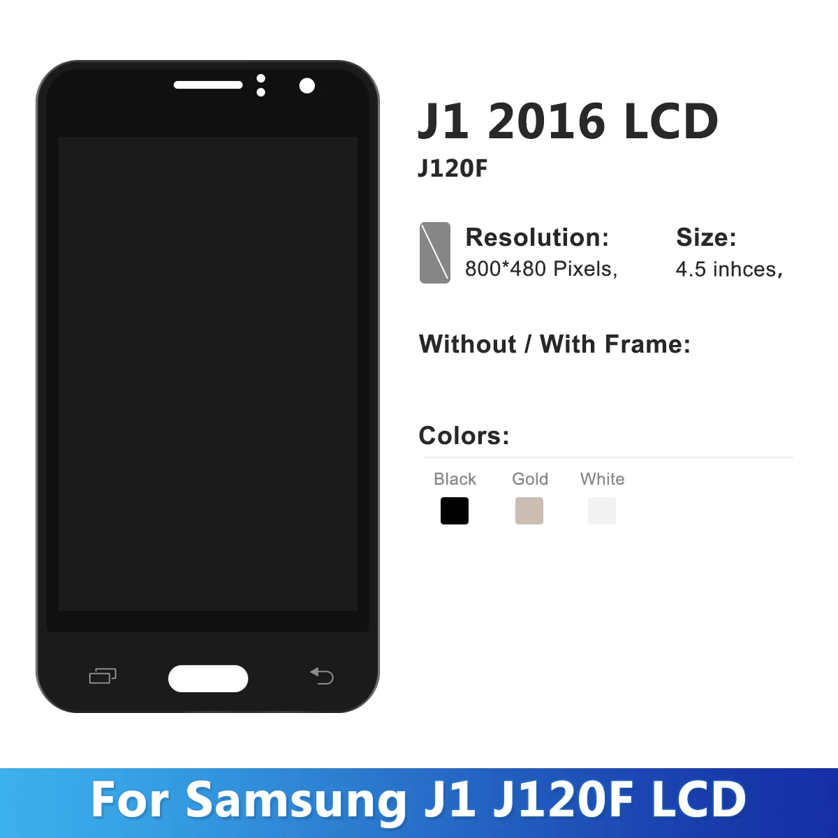 Display Screen for Samsung Galaxy J1 2016 J120 J120F J120H Lcd Display Touch Screen Digitizer Assembly Replacement