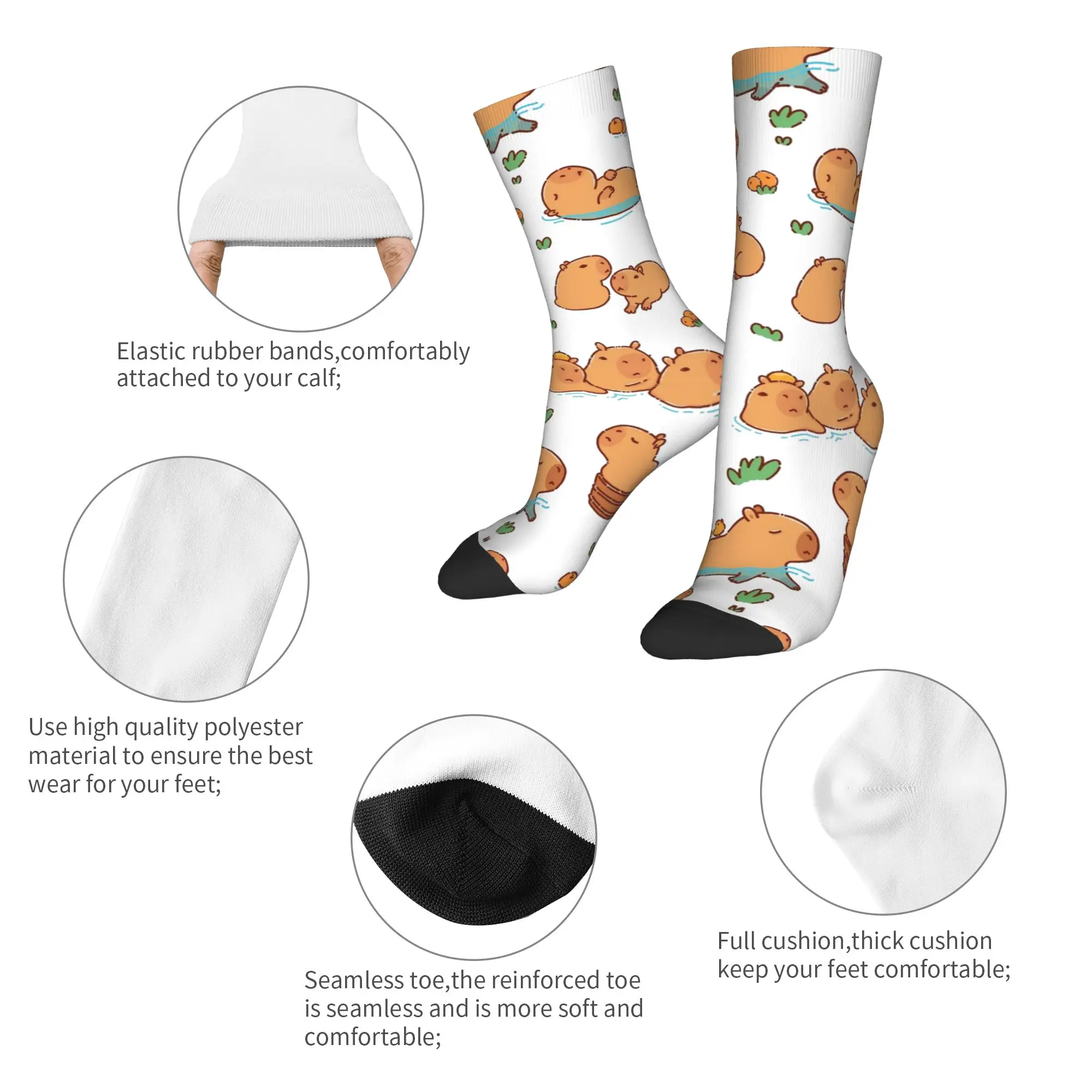 أزياء الرجال الجوارب المتناثرة لطيف كابيبارا جورب البوليستر الرياضة المرأة جوارب الربيع الصيف الخريف الشتاء