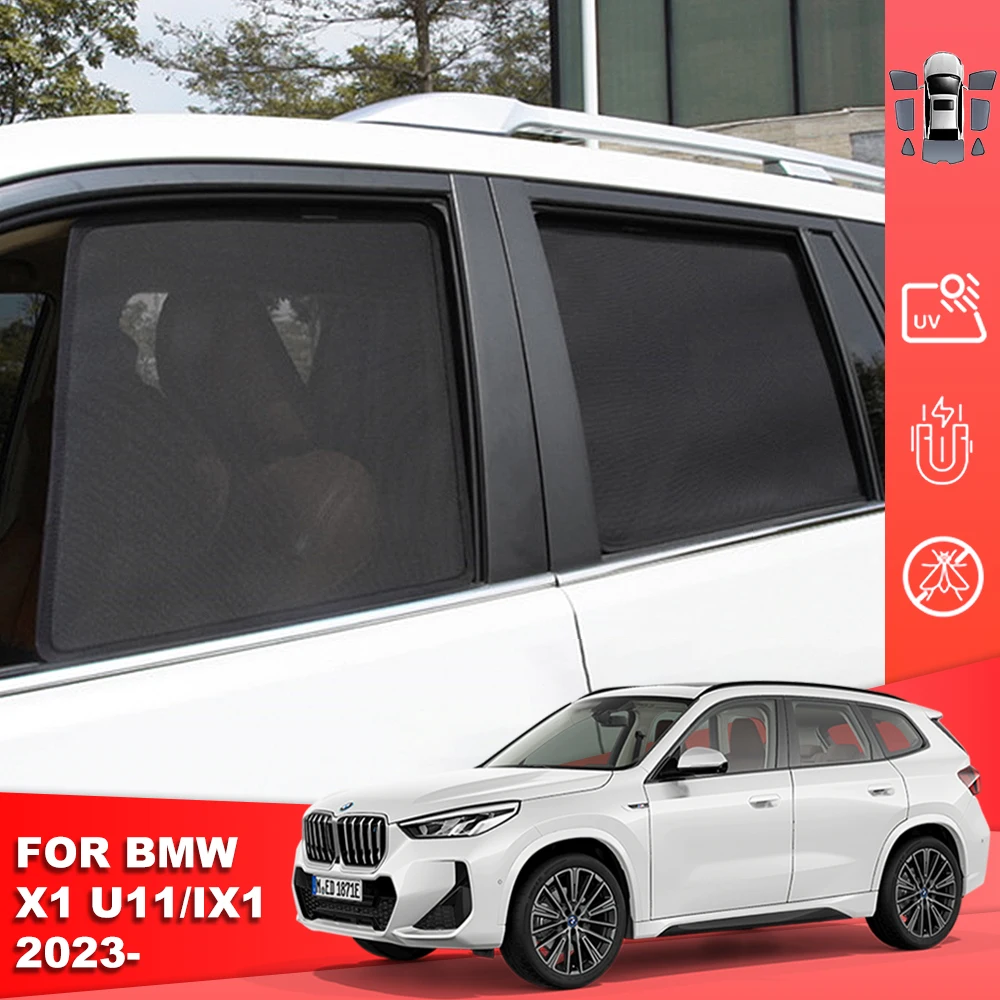 

For BMW X1 U11 IX1 2023 2024 Magnetic Car Sunshade Shield Front Windshield Curtain Rear Side Baby Window Mesh Sun Shade Visor